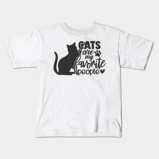 Cats Are My Favorite People Funny Cat Lover Kids T-Shirt